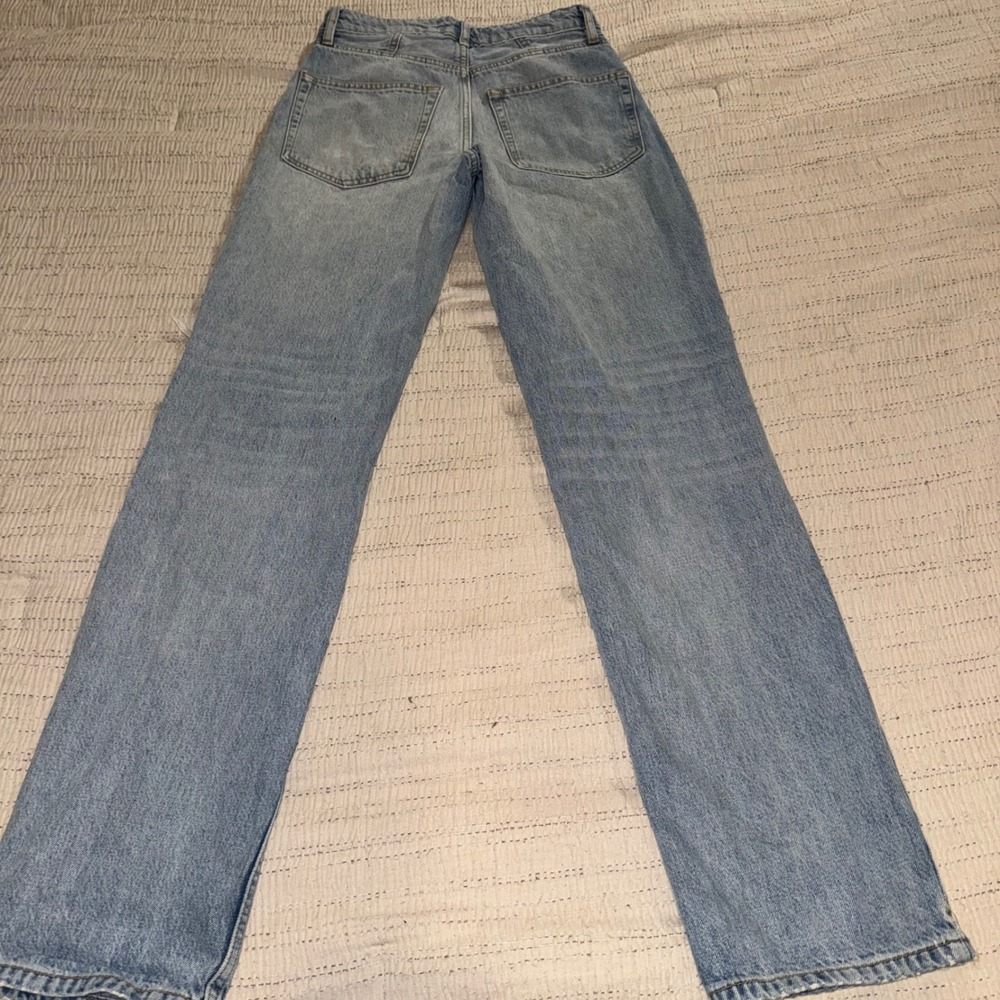 Free People We The Free Light Wash Distressed Straight Leg Jeans Size 25 - Picture 7 of 8